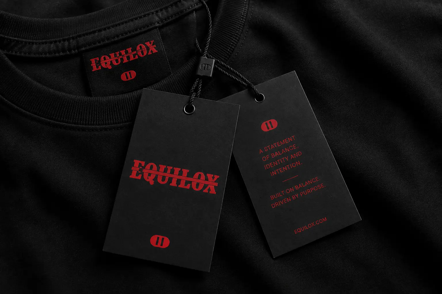 Equilox — Clothing tags — black on black