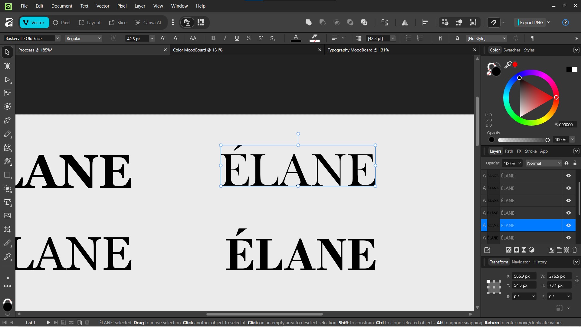 Final typeface · Baskerville Old Face Regular