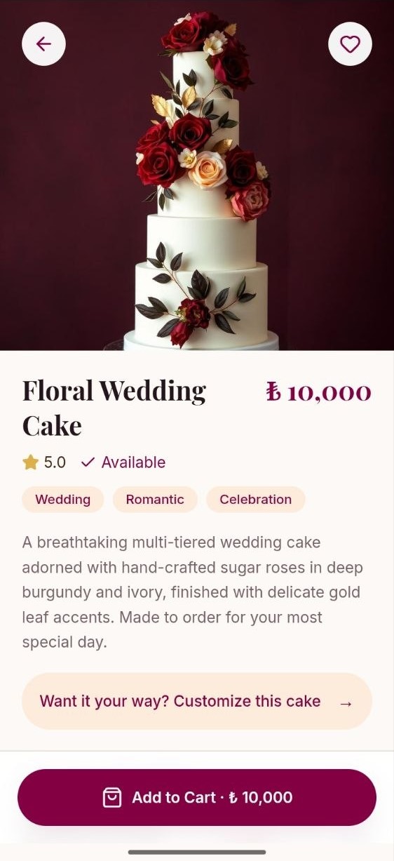 Caked by Tee — Cake Details screen