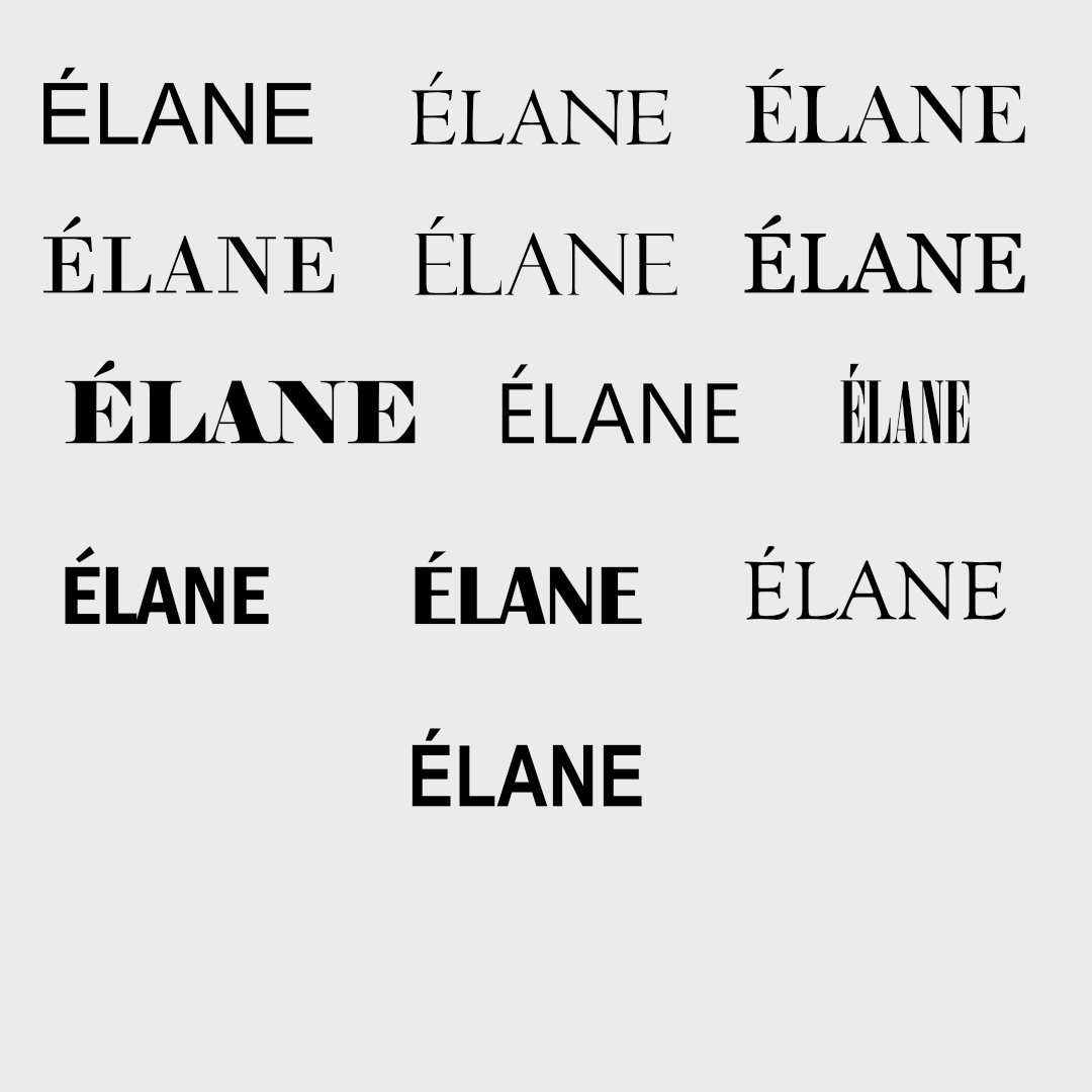 Typeface exploration · Wordmark studies