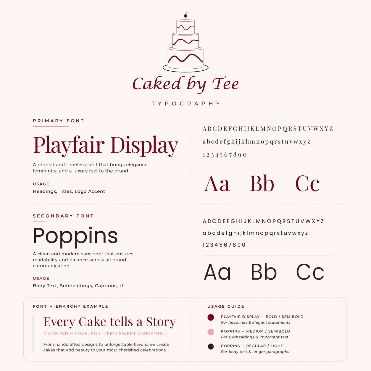 Caked by Tee — Typography