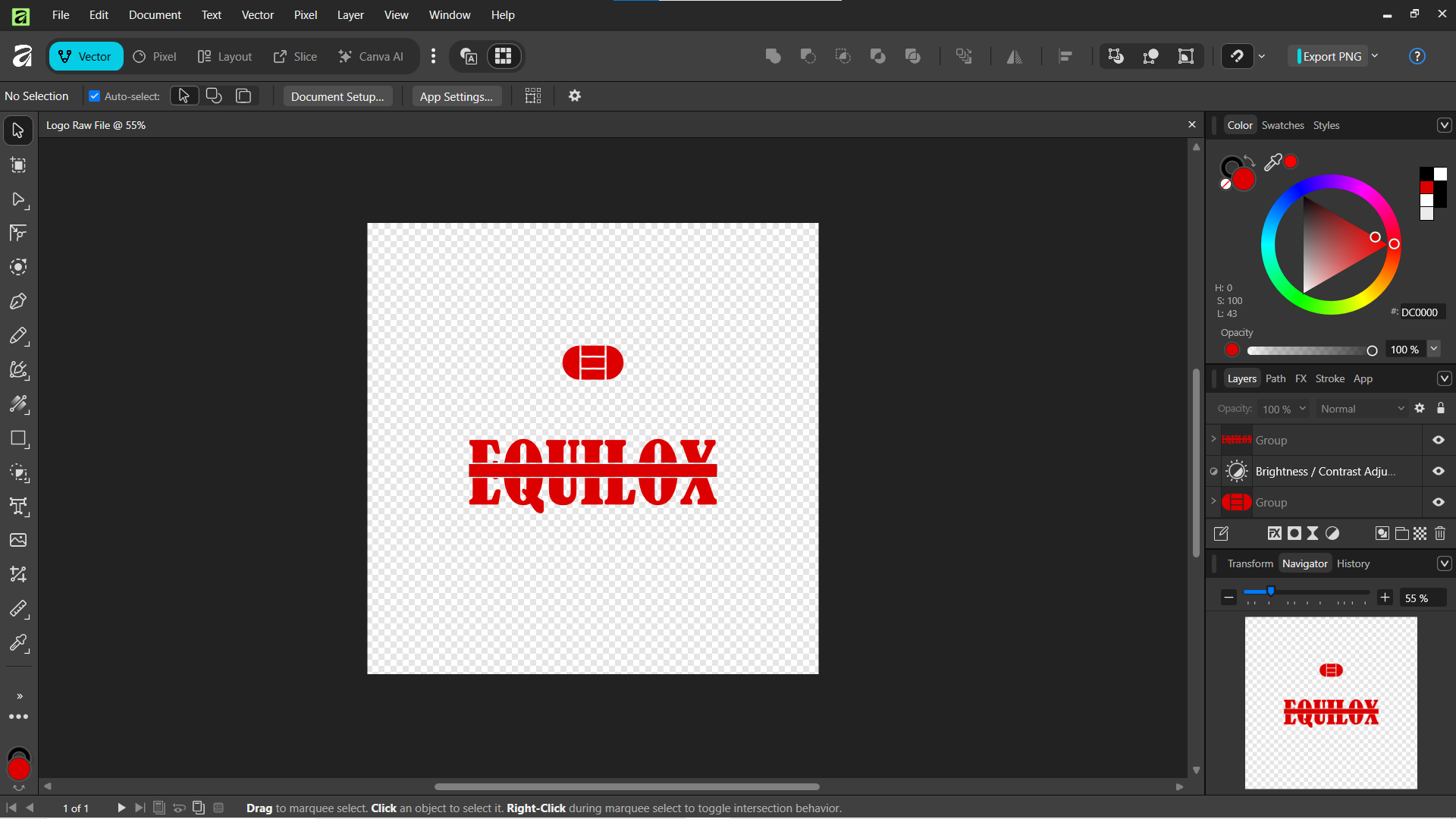 Logo finishing touches — vector cleanup in Affinity Designer