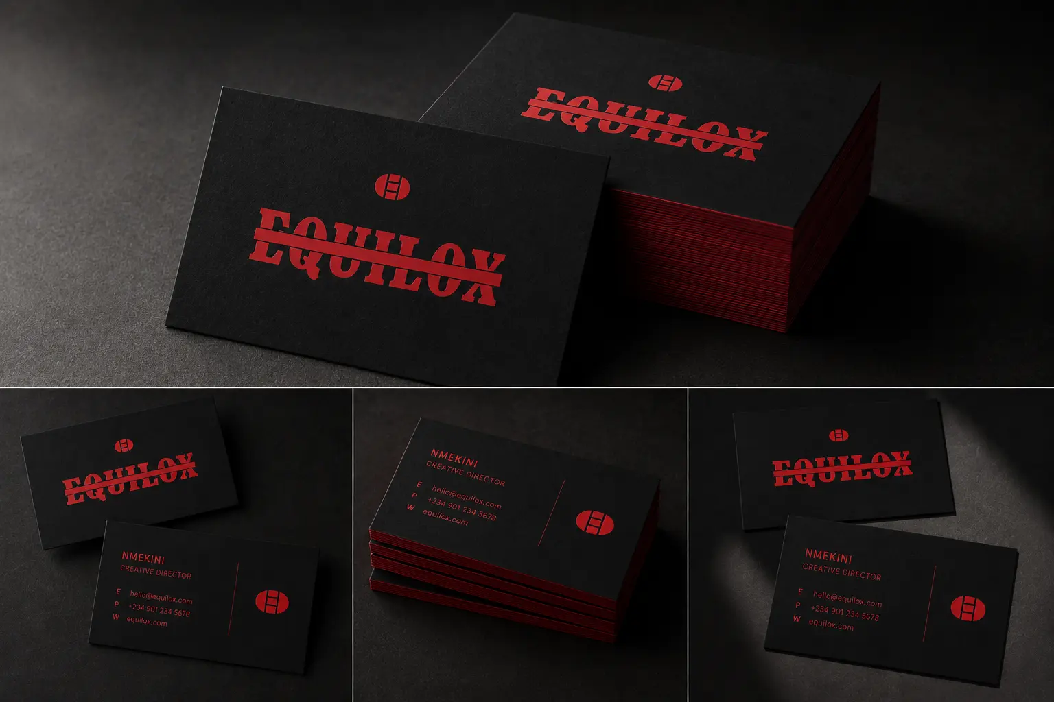 Equilox — Business cards — red edge paint