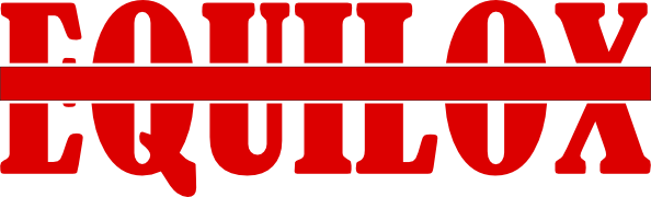 Final wordmark — EQUILOX with the balance strike-through